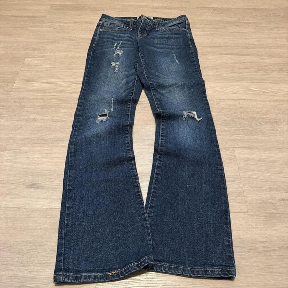 The Unbranded Brand Denim - 26x30 Women's Blue Distressed Bootcut Jeans Y2K 2000s